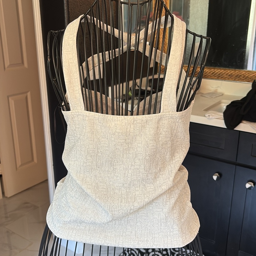 Criss cross tank top rockabilly pinup top the oblong box shop sexy silver white - Picture 6 of 6